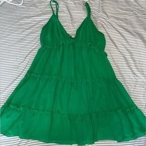 kelly green ruffle dress
